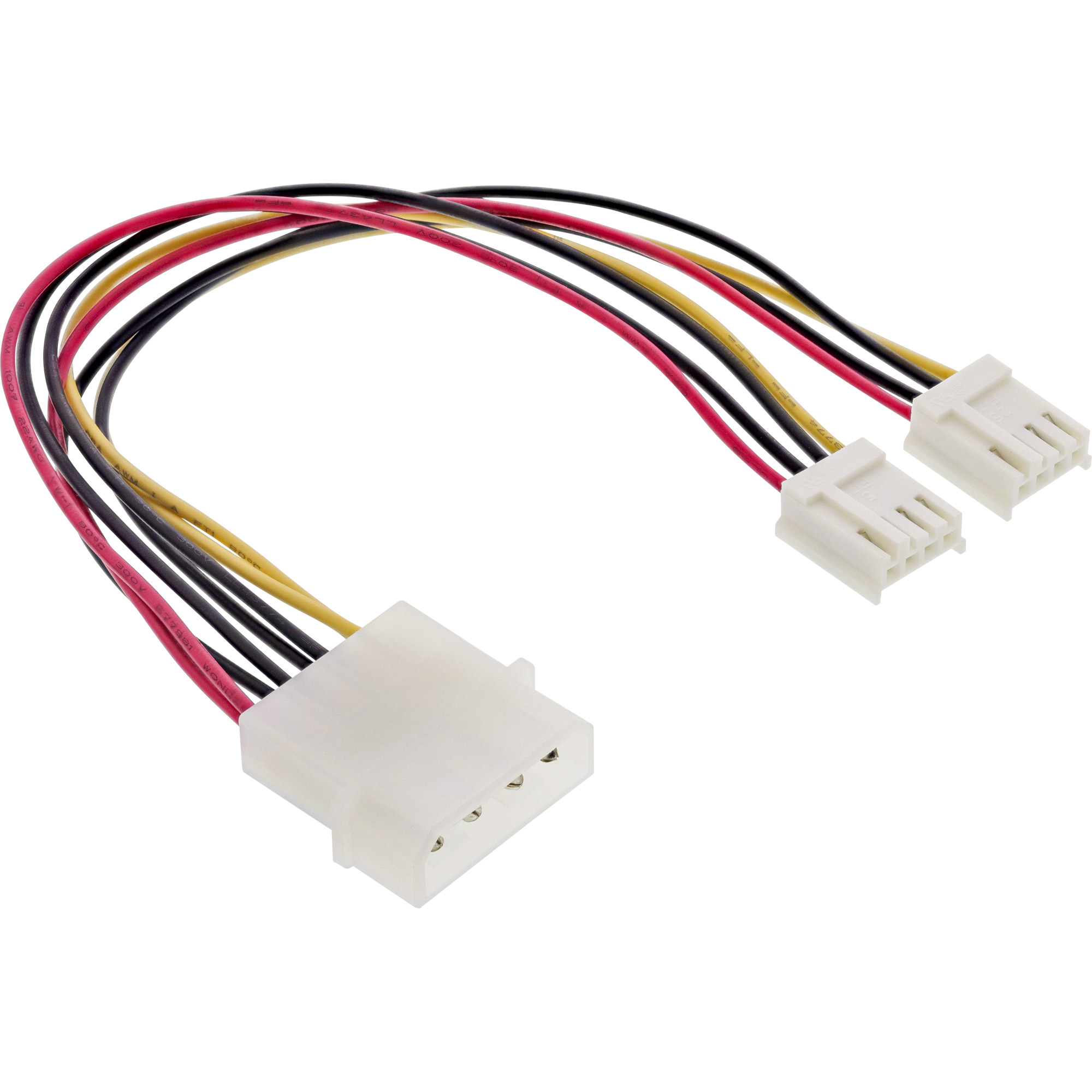 Inline® Strom Y-Kabel intern, 1x 5,25" an 2x 3,5", 0,20m