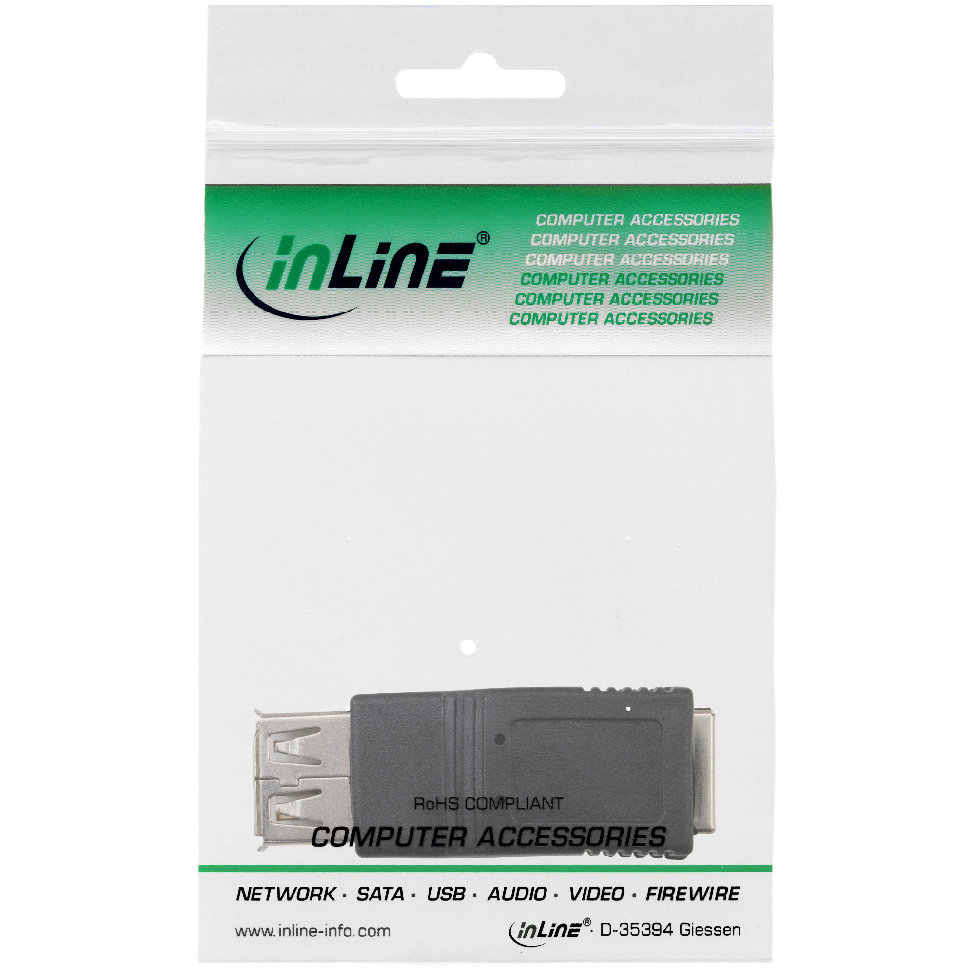 Inline® USB 2.0 Adapter, Buchse A auf Buchse A