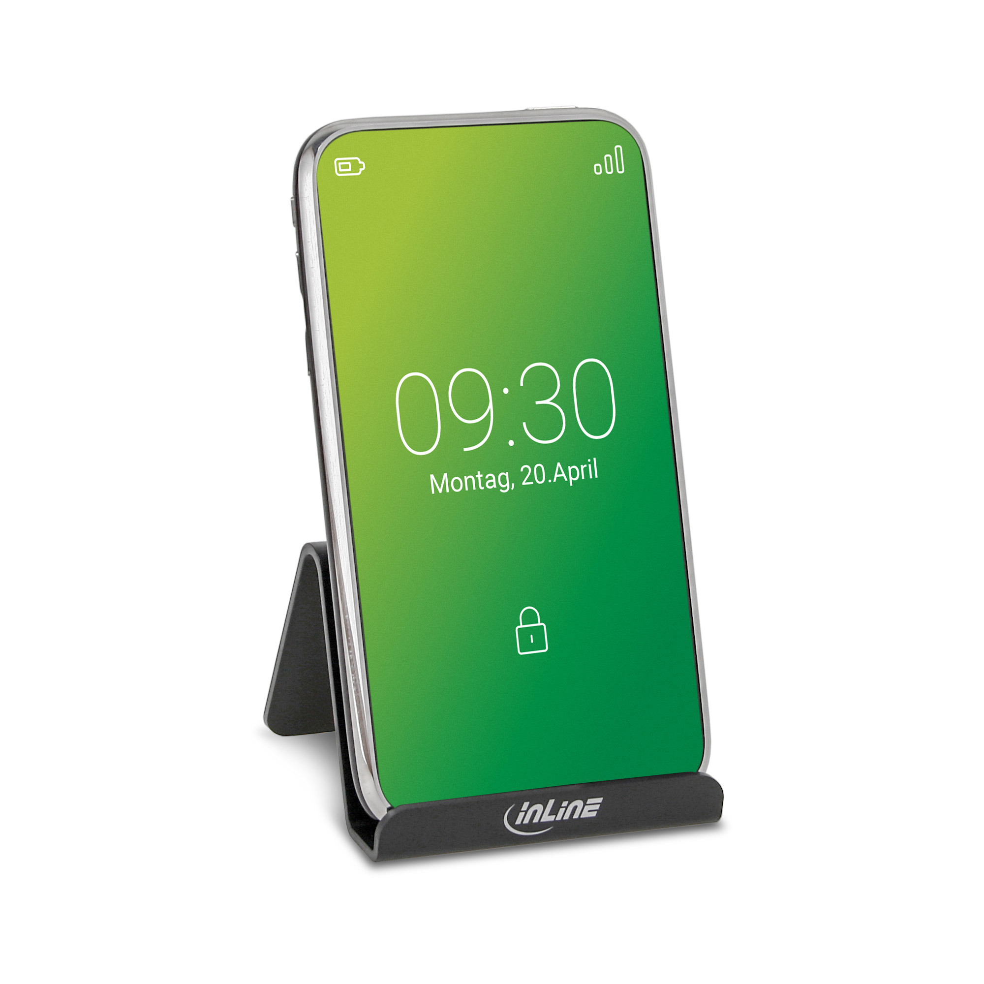 Inline® Smartphone und Handy Halterung für Schreibtisch / Regal, schwarz