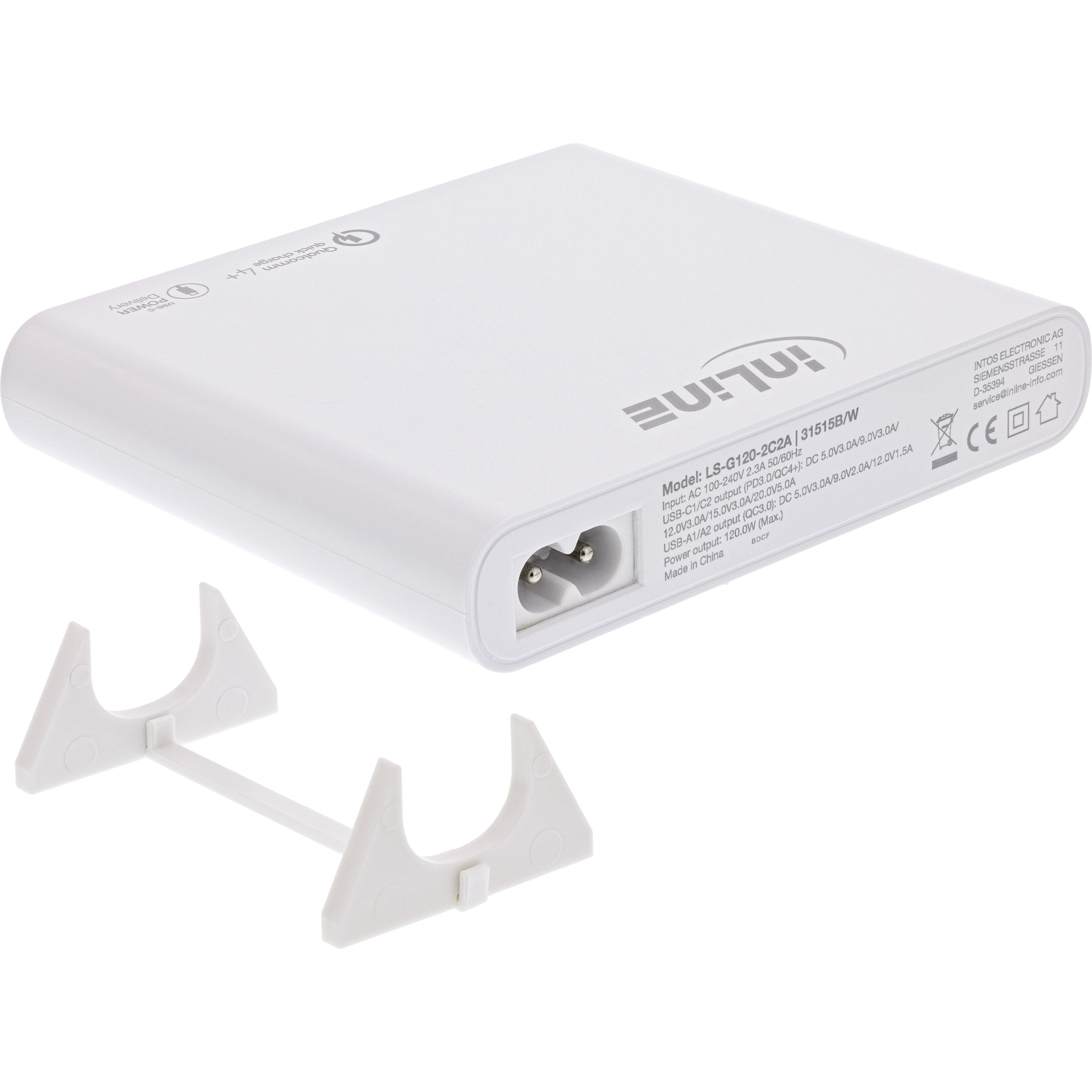 InLine® USB Netzteil, GaN Ladegerät, 4-Port, 2x USB-C + 2x USB-A, 120W, weiß InLine® USB Netzteil, GaN Ladegerät, 4-Port, 2x USB-C + 2x USB-A, 120W, weiß