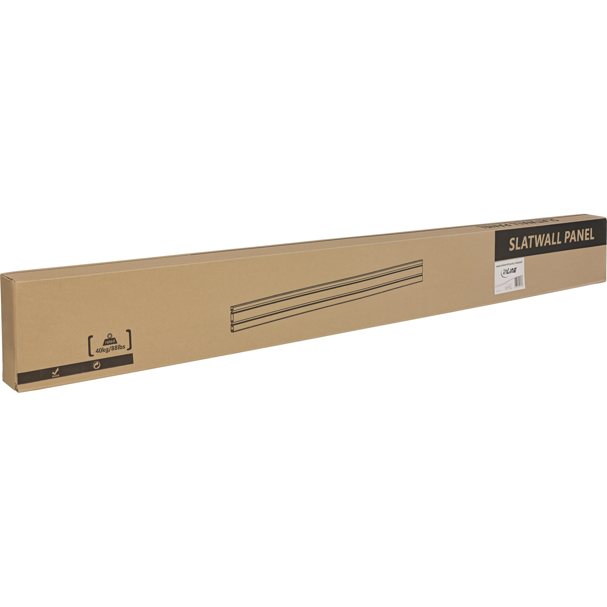 Inline® Slatwall Panel Aluminium, für Wandhalterung, weiß, 1,2m