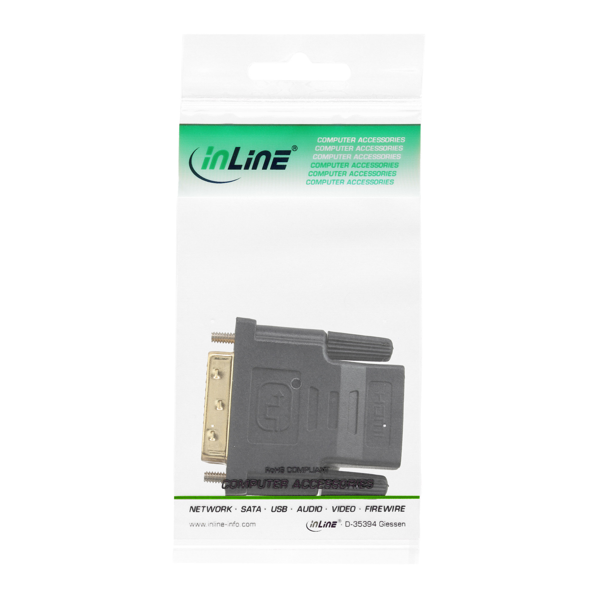 Inline® HDMI-DVI Adapter, HDMI Buchse auf DVI Stecker, 4K2K Inline® HDMI-DVI Adapter, HDMI Buchse auf DVI Stecker, 4K2K