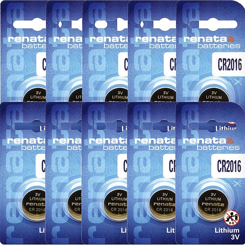 10x Renata CR2016 Lithium Knopfzelle 3V Batterie 