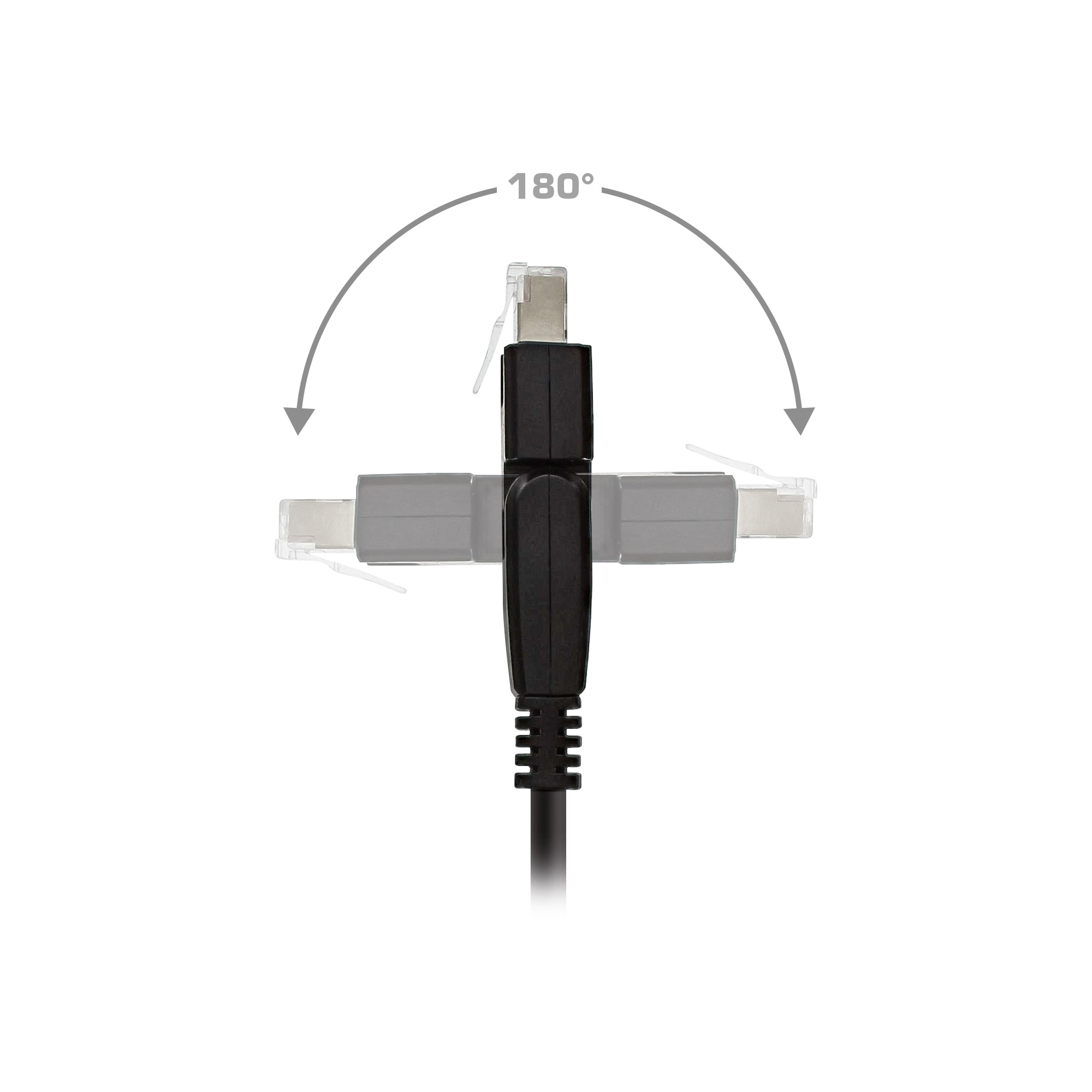 Inline® Patchkabel 180°, S/FTP (PiMf), Cat.6A, halogenfrei, 1m