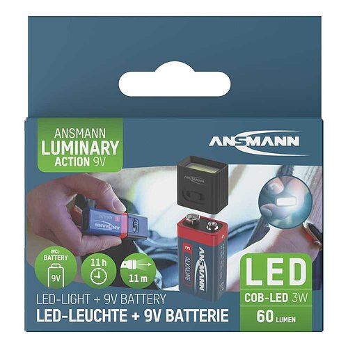 Ansmann COB LED-Leuchte mit 9V Batterie 1600-0714