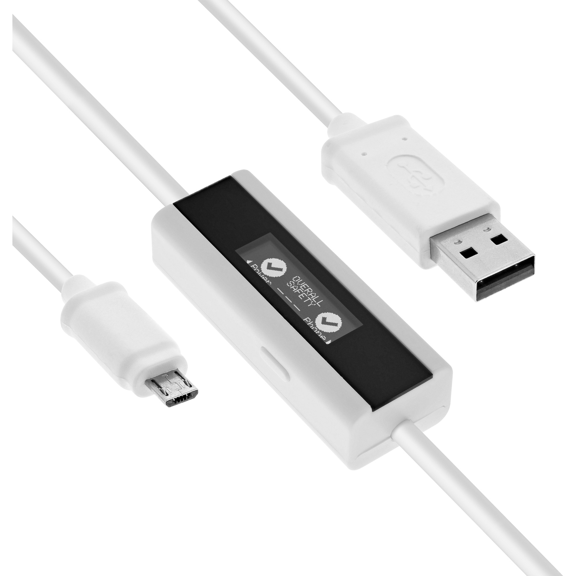 Inline® USB Smart Control, Multimeter, Ladeüberwachung, USB A zu Micro-B Kabel