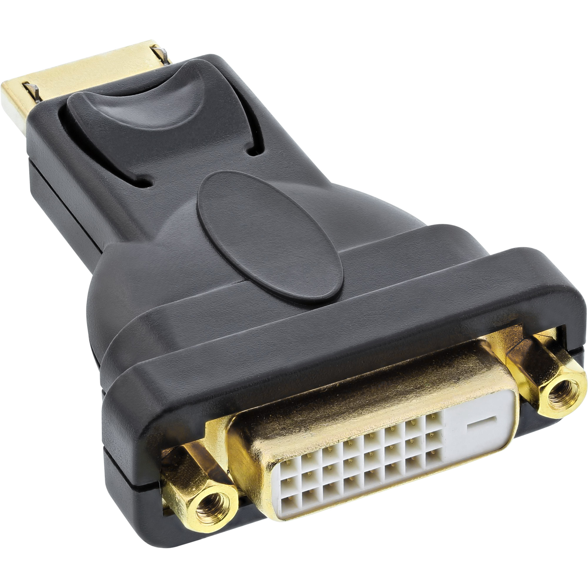 Inline® DisplayPort Adapter, DisplayPort Stecker auf DVI-D 24+1 Buchse, schwarz