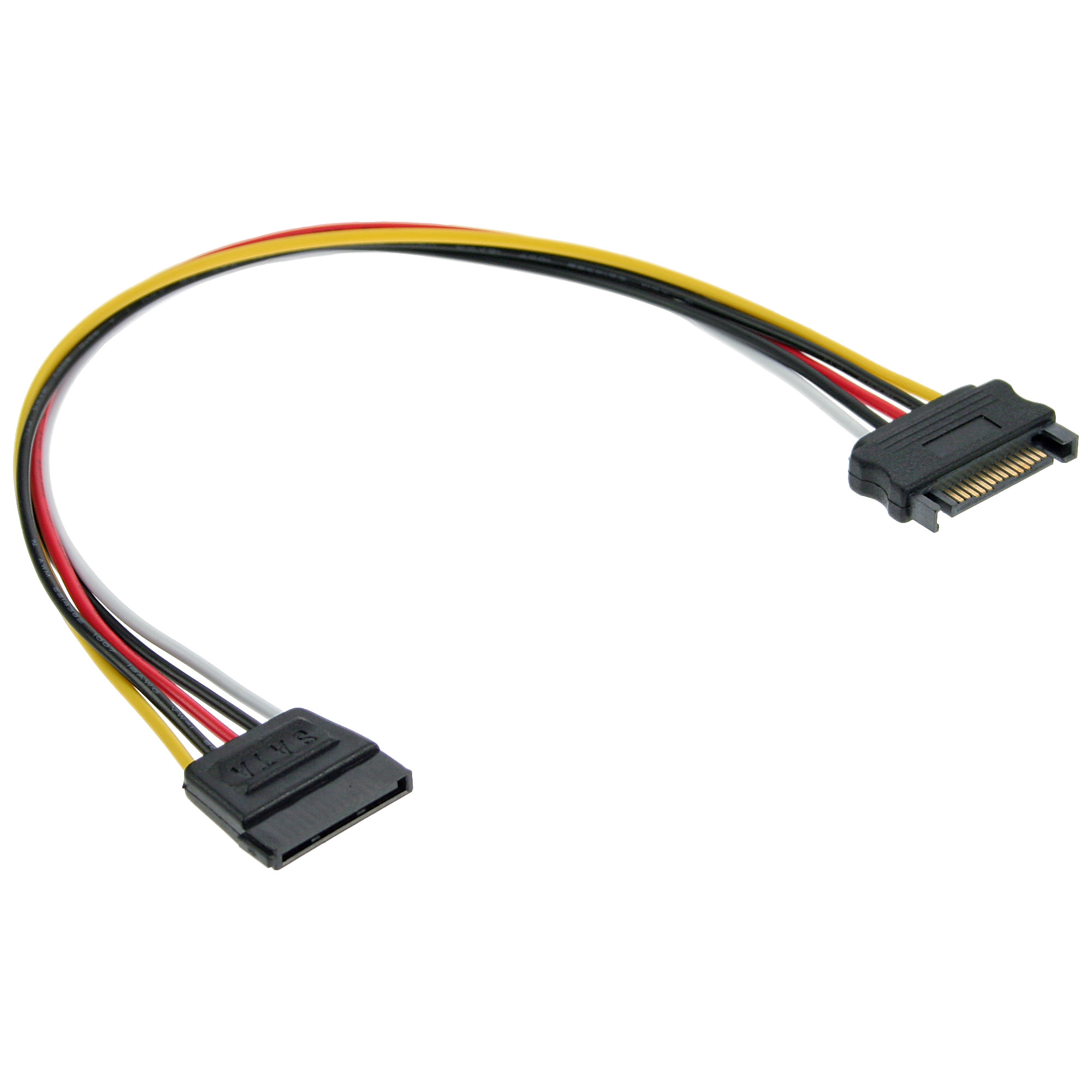 Inline® Strom VerLängerung intern, SATA Stecker / Buchse, 0,30m