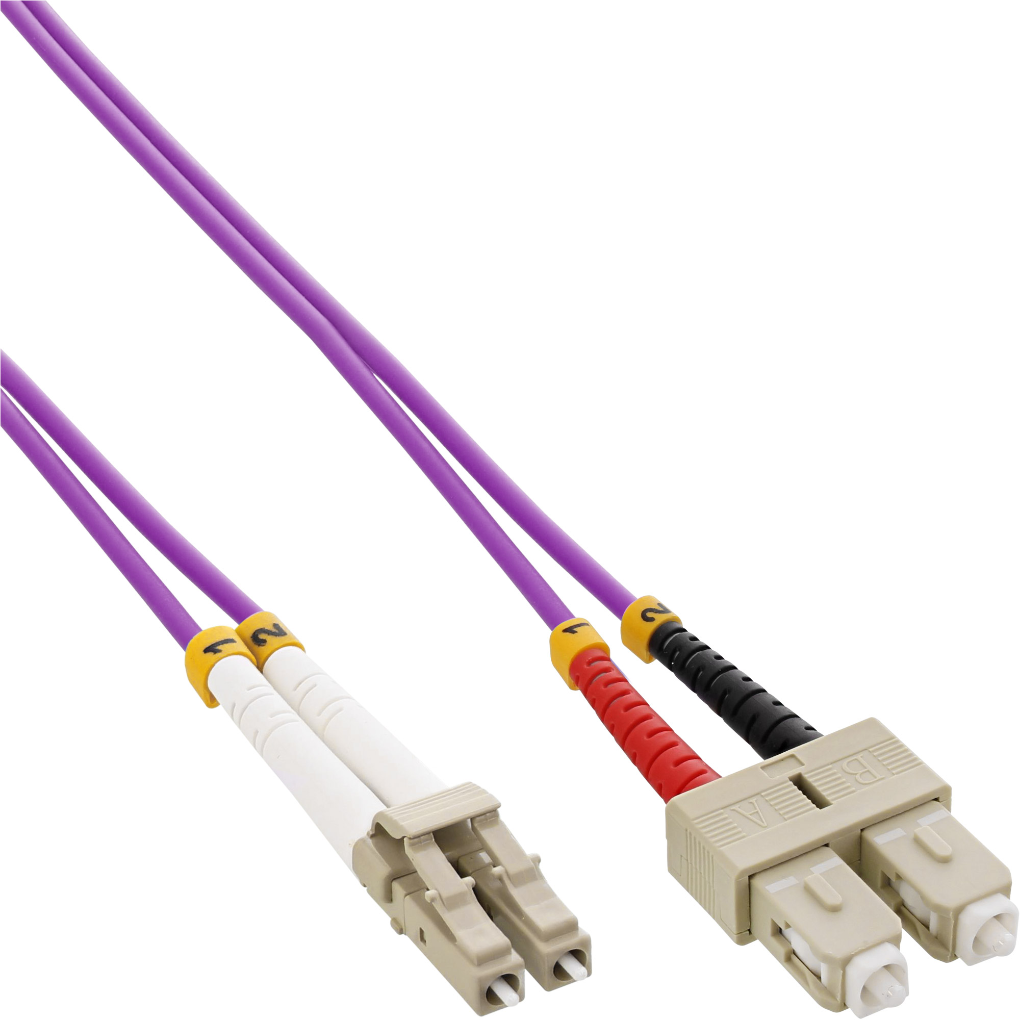Inline® LWL Duplex Kabel, LC/SC, 50/125µm, OM4, 10m