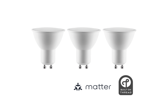 LED-Leuchtmittel ITIUS, GU10, 4,8W, 500lm, RGB+CCT, matter über Thread, 3er-Pack