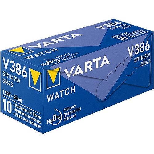 10x SR43W 386 Silberoxid Batterie Varta 1,55 V