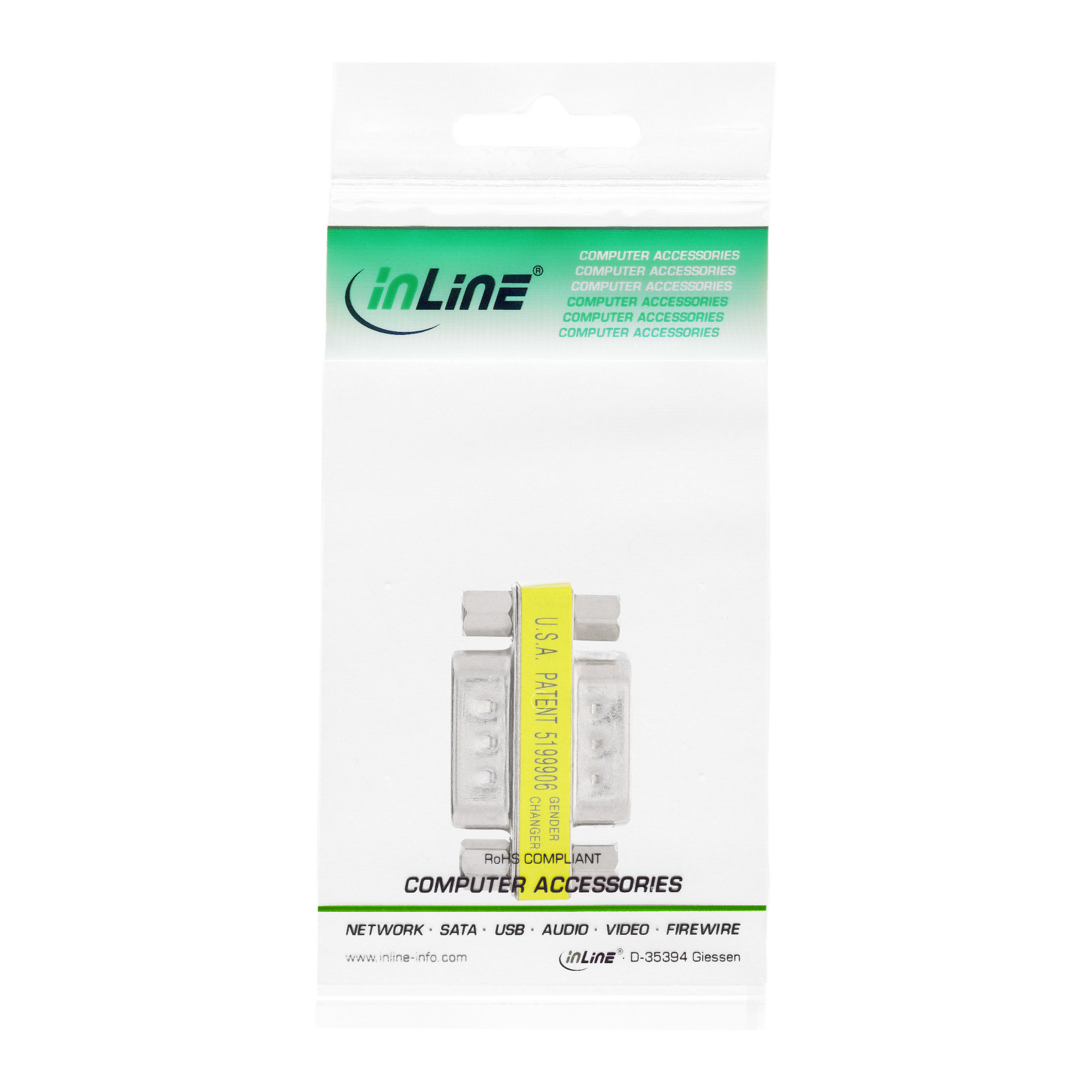 Inline® Mini-Gender-Changer, 9pol Stecker / Stecker