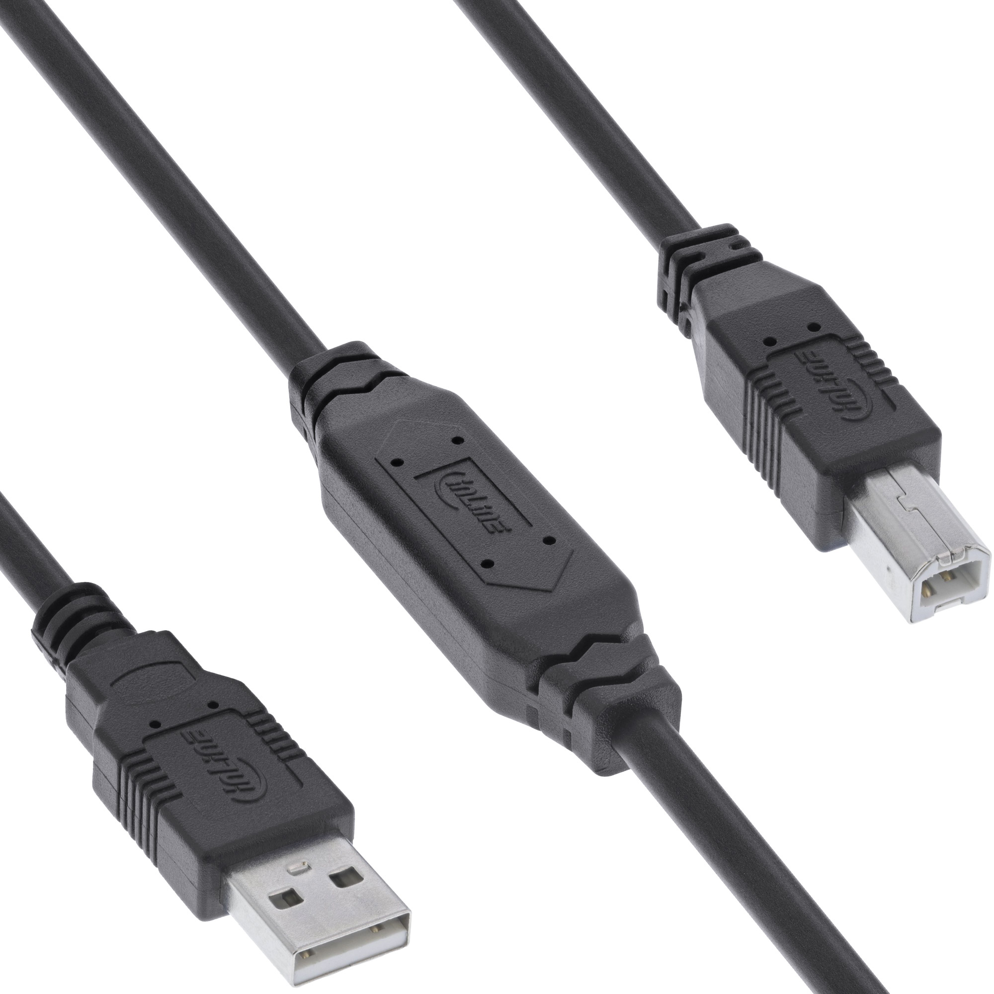 InLine® USB 2.0 Aktiv-Kabel, USB-A Stecker zu USB-B Stecker, 15m