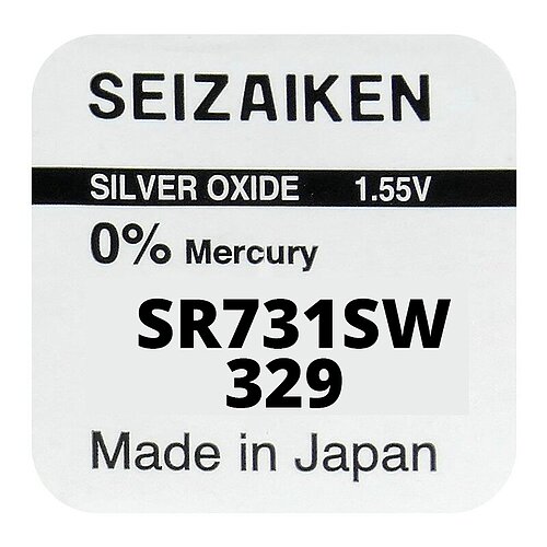 1x SR731SW 329 Silberoxid Batterie Seizaiken 1,55 V