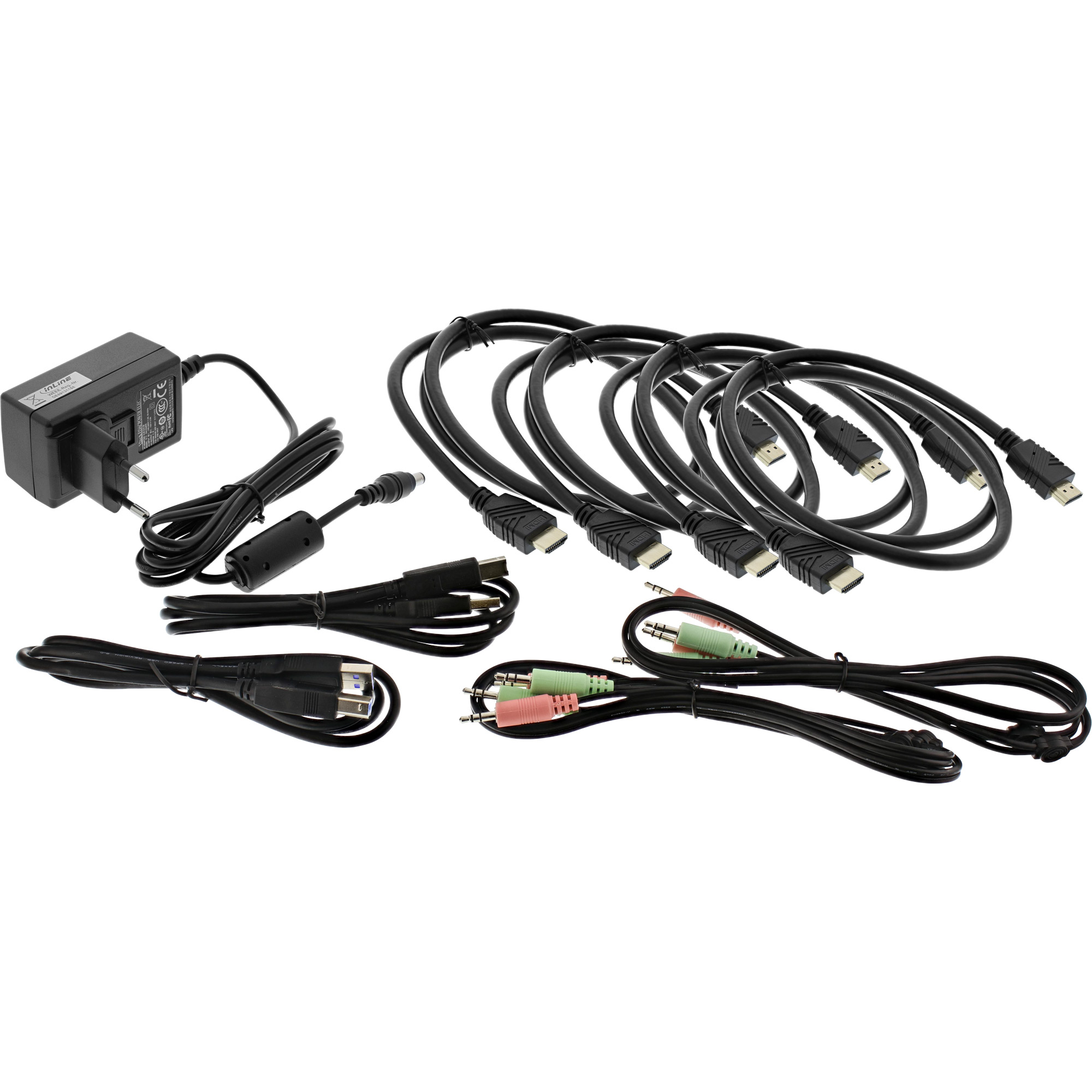Inline® KVM Desktop Switch, 2-fach, Dual Monitor, HDMI, 4K, USB 3.0, Audio
