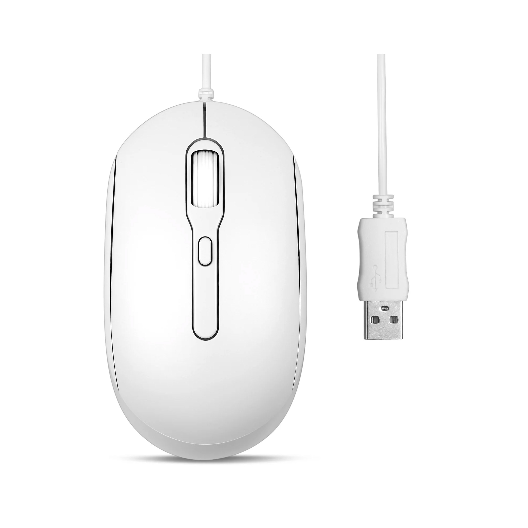 Perixx PERIMICE-222UW, Maus, optisch, 4 Tasten, Silent, USB-A, weiÃ