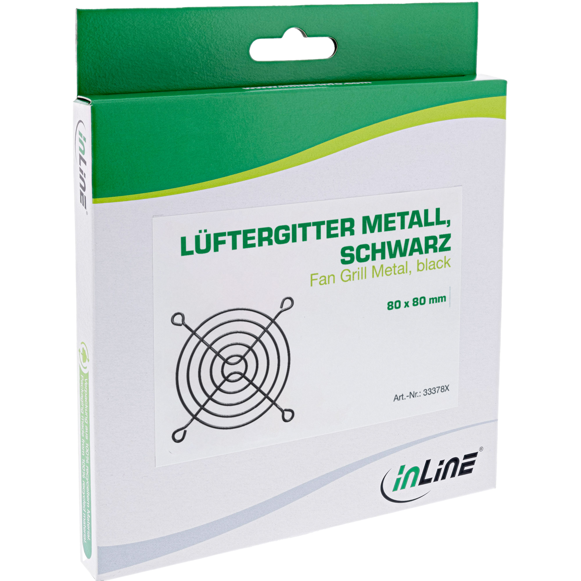 Inline® Lüftergitter Metall, schwarz, 60x60mm