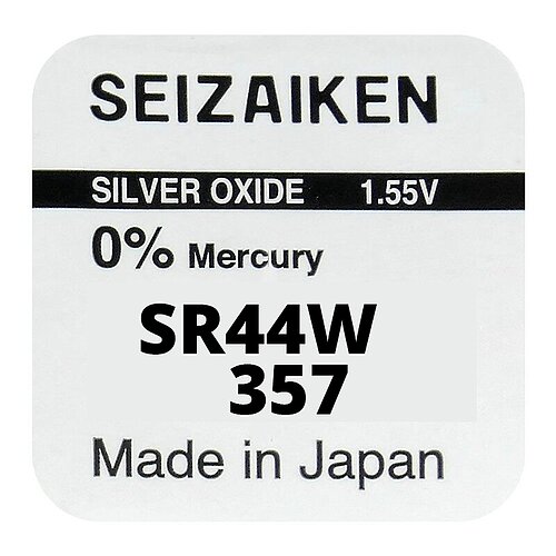 1x SR44W 357 Silberoxid Batterie Seizaiken 357 1,55 V