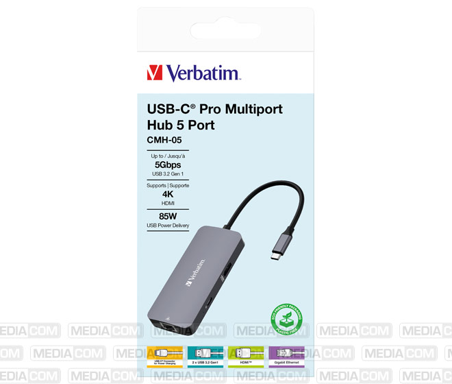 Hub, Multiport, CMH-05, 2x USB 3.2-A, USB 3.2-C Hub, Multiport, CMH-05, 2x USB 3.2-A, USB 3.2-C
