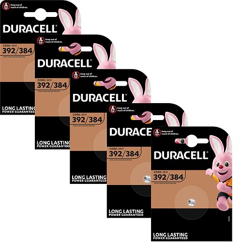 SR41 392 / 384 MultiDrain Silberoxid Batterie Duracell 1,55 V - 5er Verpackung