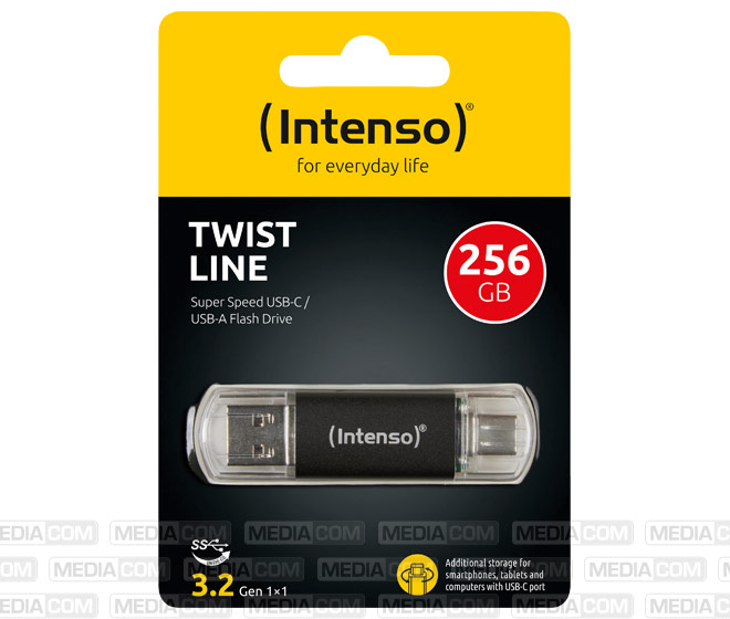 USB 3.2 Stick 256GB, Twist Line, anthrazit