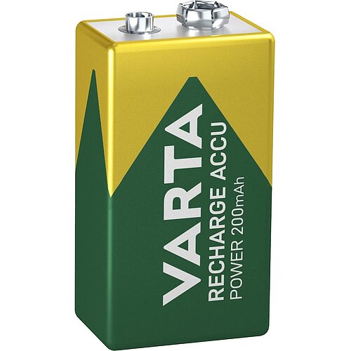 1x Varta NiMH 9V Block 200mAh HR6F22 Power Recharge Akku