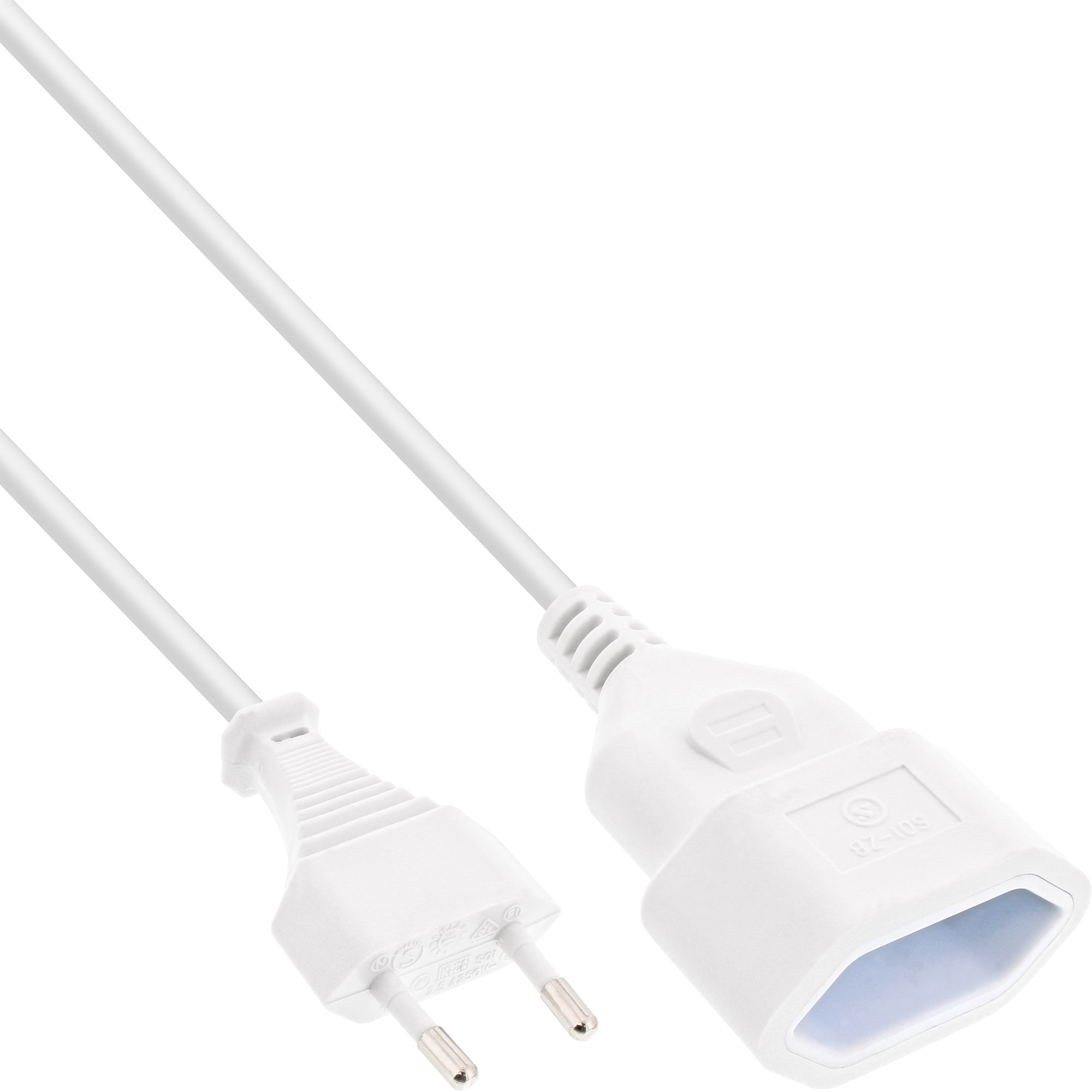 InLine® Euro-Verlängerung, Eurostecker an Eurokupplung, weiß, 1,5m