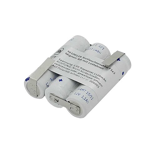 Notleuchtenakku NiMH 3,6V 1100mAh F1x3 Mignon AA mit Lötfahnen