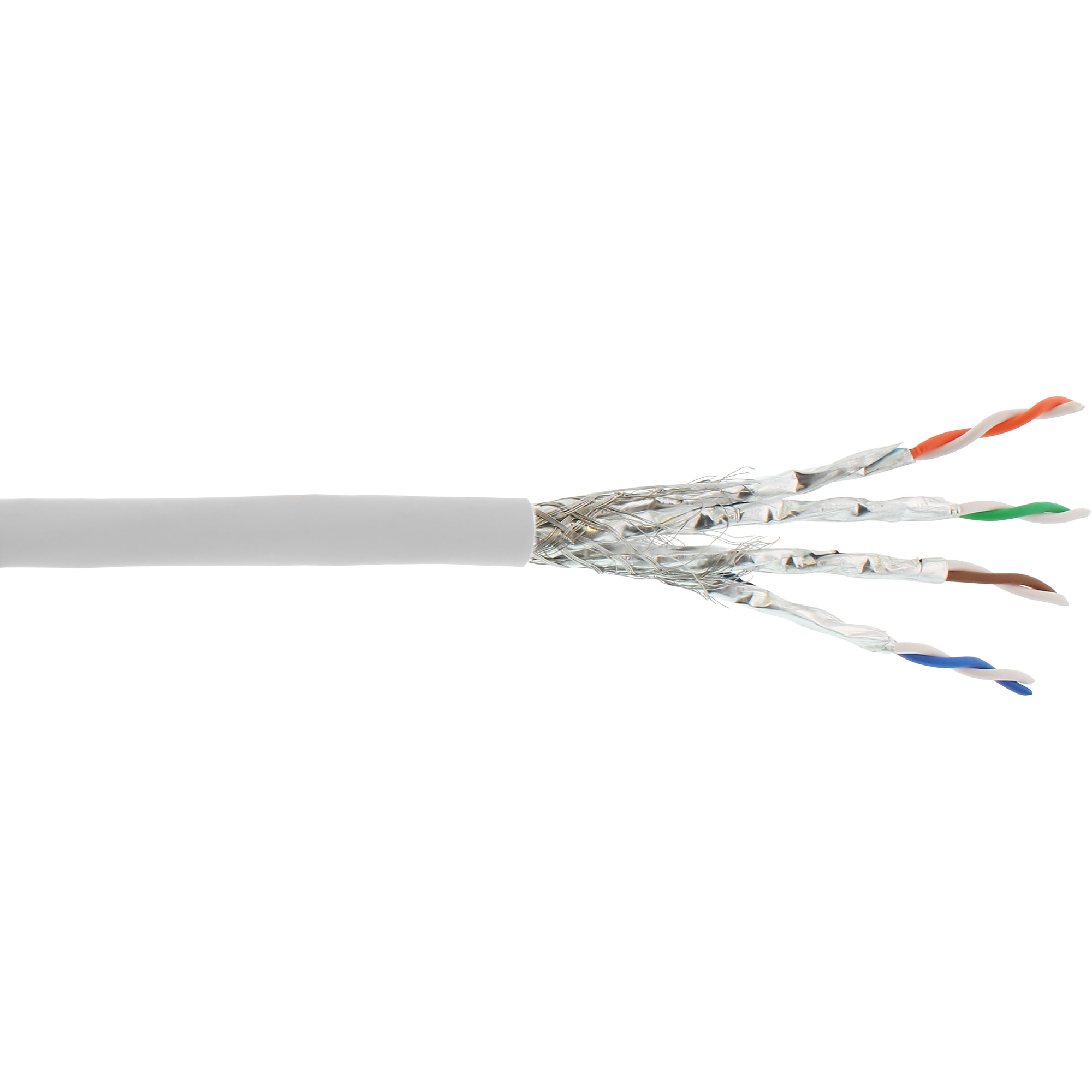 100m - Inline® Patchkab., S/FTP (PiMf), Cat.6A, 500MHz, halogenfrei, Kupfer, weiß