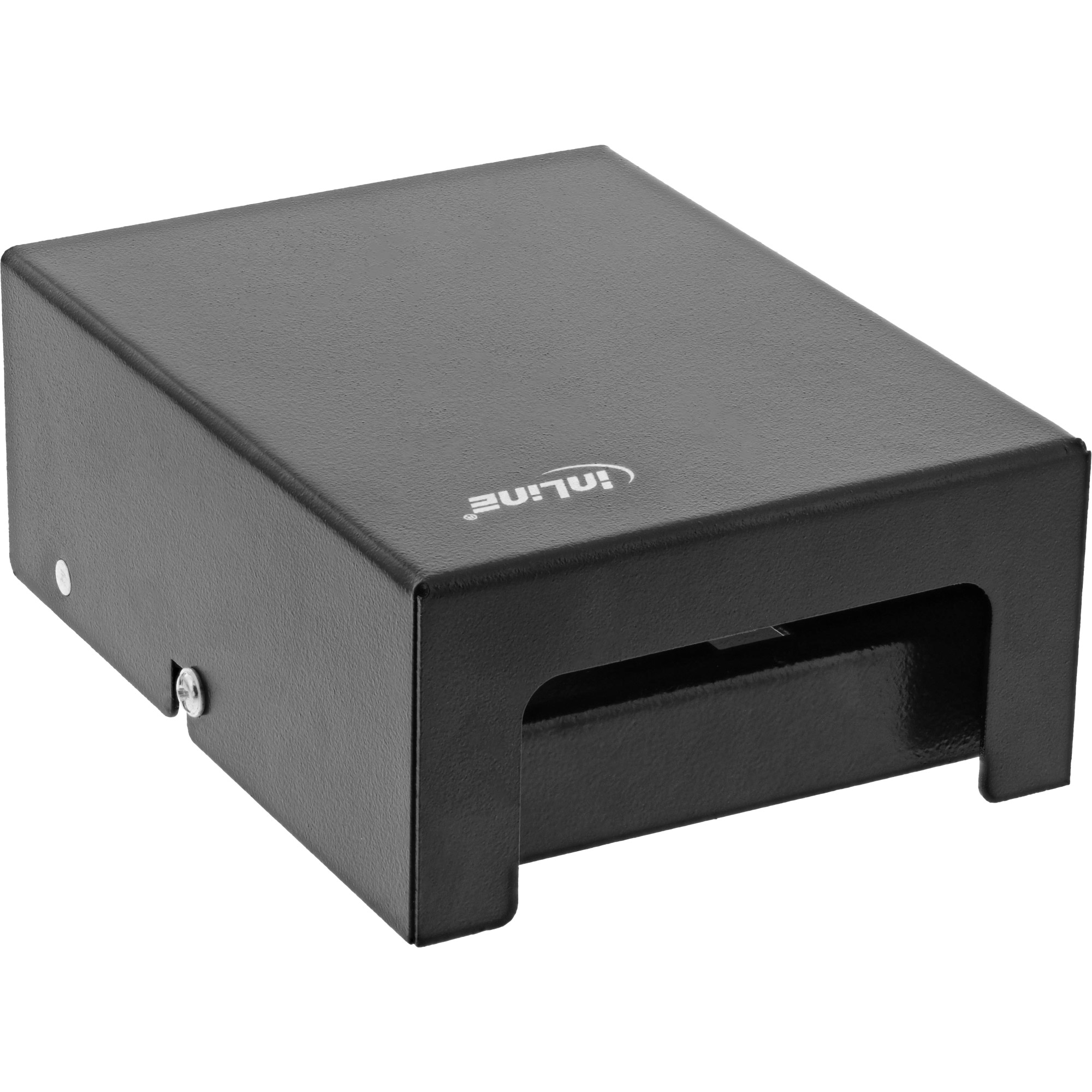 Inline® Patchfeld-Dose Aufputz für 4x Keystone RJ45, Metall, schwarz RAL9005