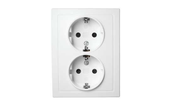 Schutzkontakt-Steckdose McPower ''Flair'' 2-fach, 250V~/16A, weiß