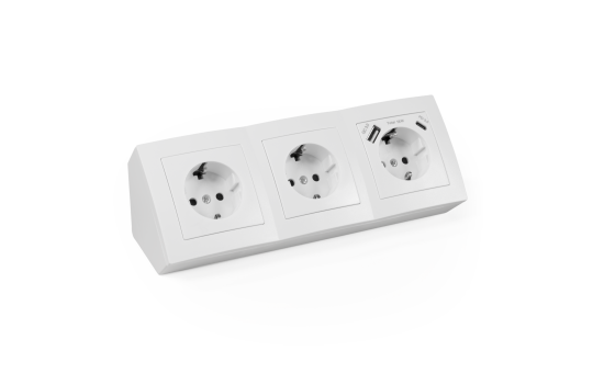 Steckdosenblock McPower ''Flair'' weiß, 3-fach Schutzkontakt + USB-C / USB-A Steckdosenblock McPower ''Flair'' weiß, 3-fach Schutzkontakt + USB-C / USB-A