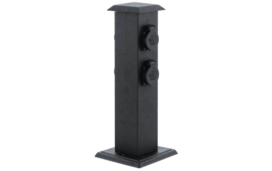 Garten-Steckdosensäule EGLO ''Park 4'', Stahl/Kunststoff, schwarz, 40x11x11cm