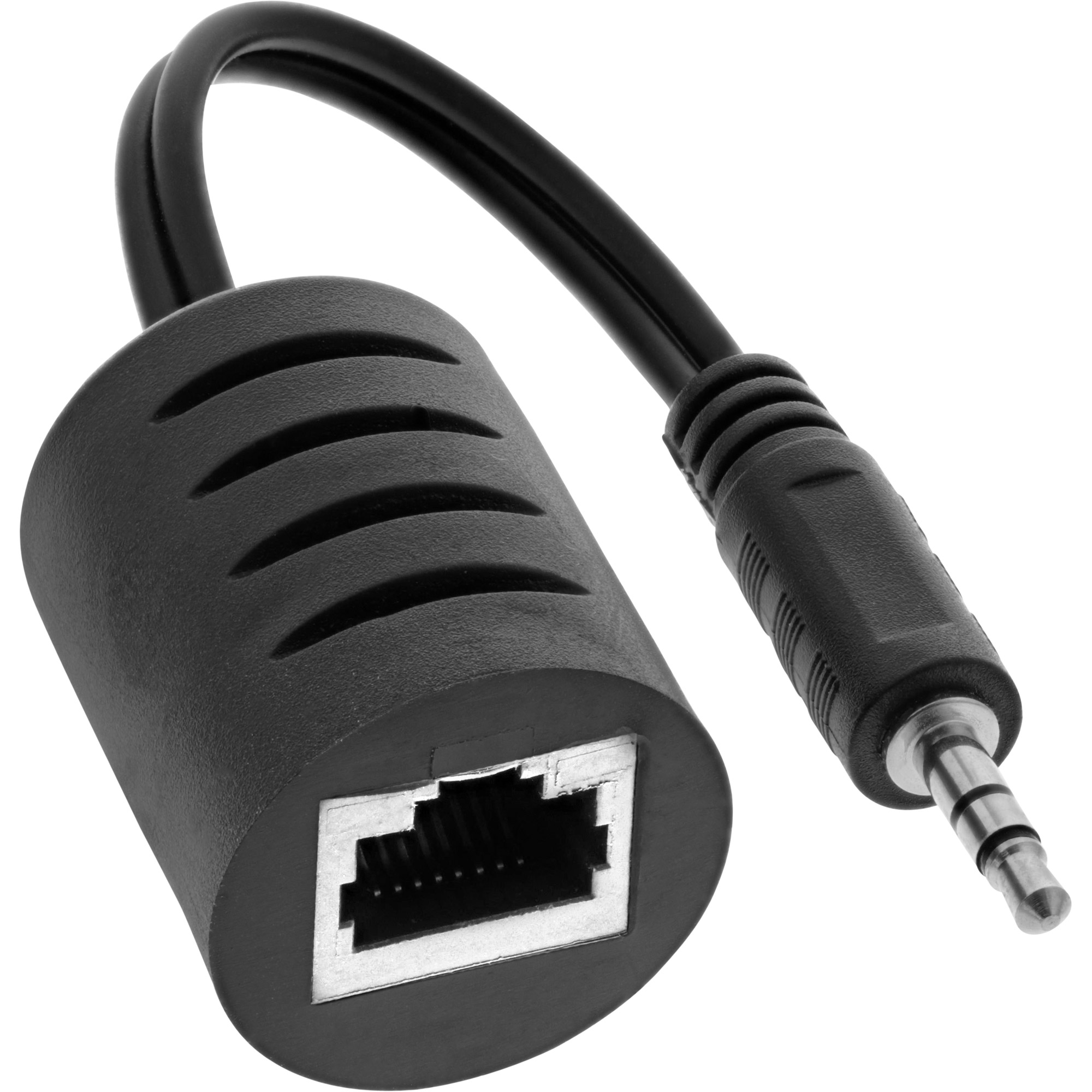 Inline® Audio über RJ45 passiv, 2x Cinch 1x Klinke 3,5mm / RJ45 Buchse, max. 50m
