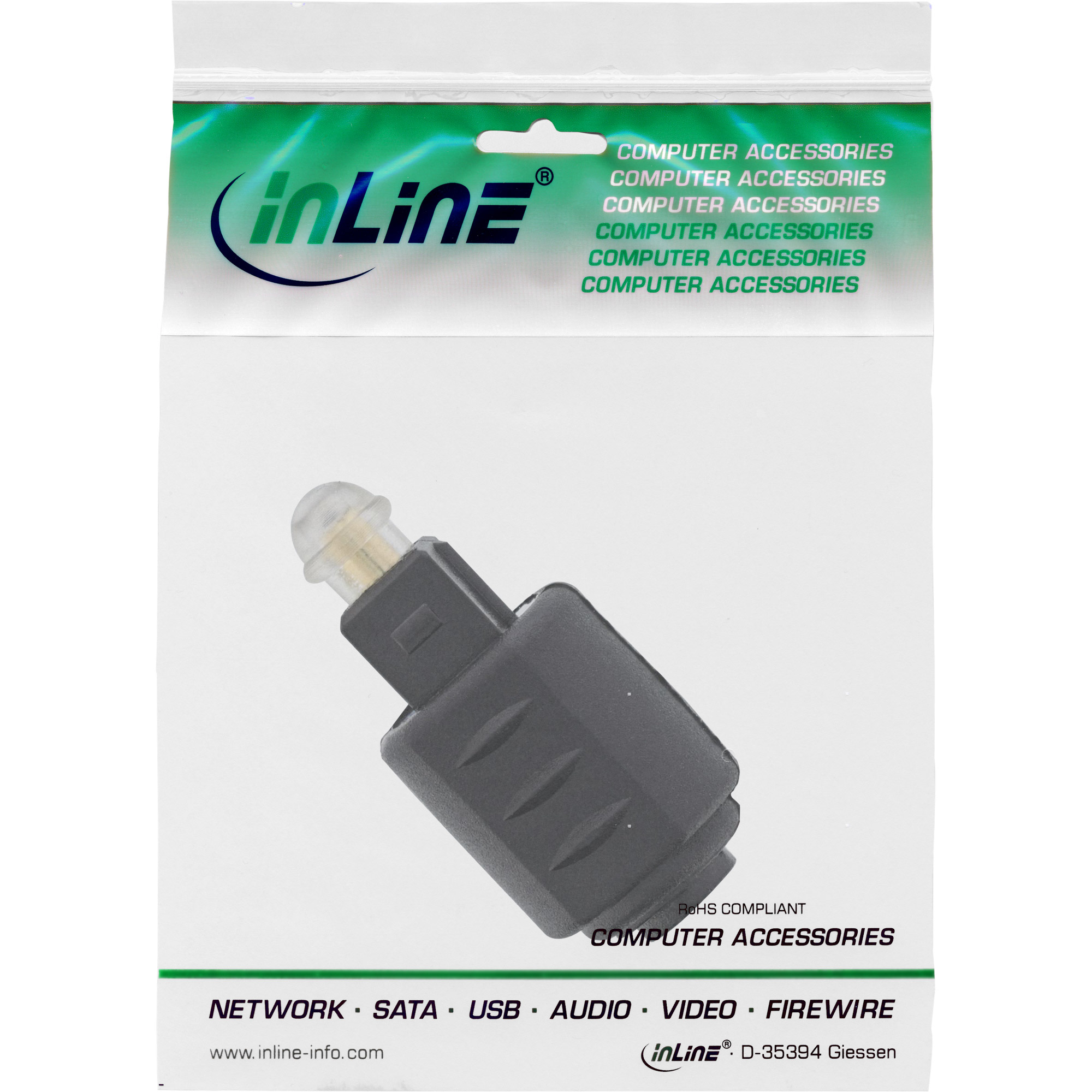 Inline® OPTO Audio Kupplung, 3,5mm Buchse / Toslink Stecker