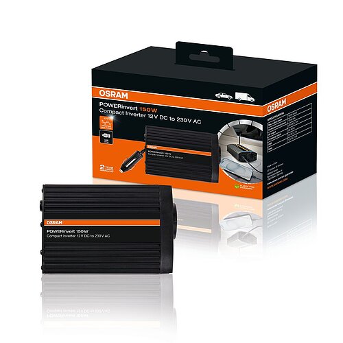 POWERinvert Modified Sine Wave Inverter 12V DC 150W 1st. OSRAM