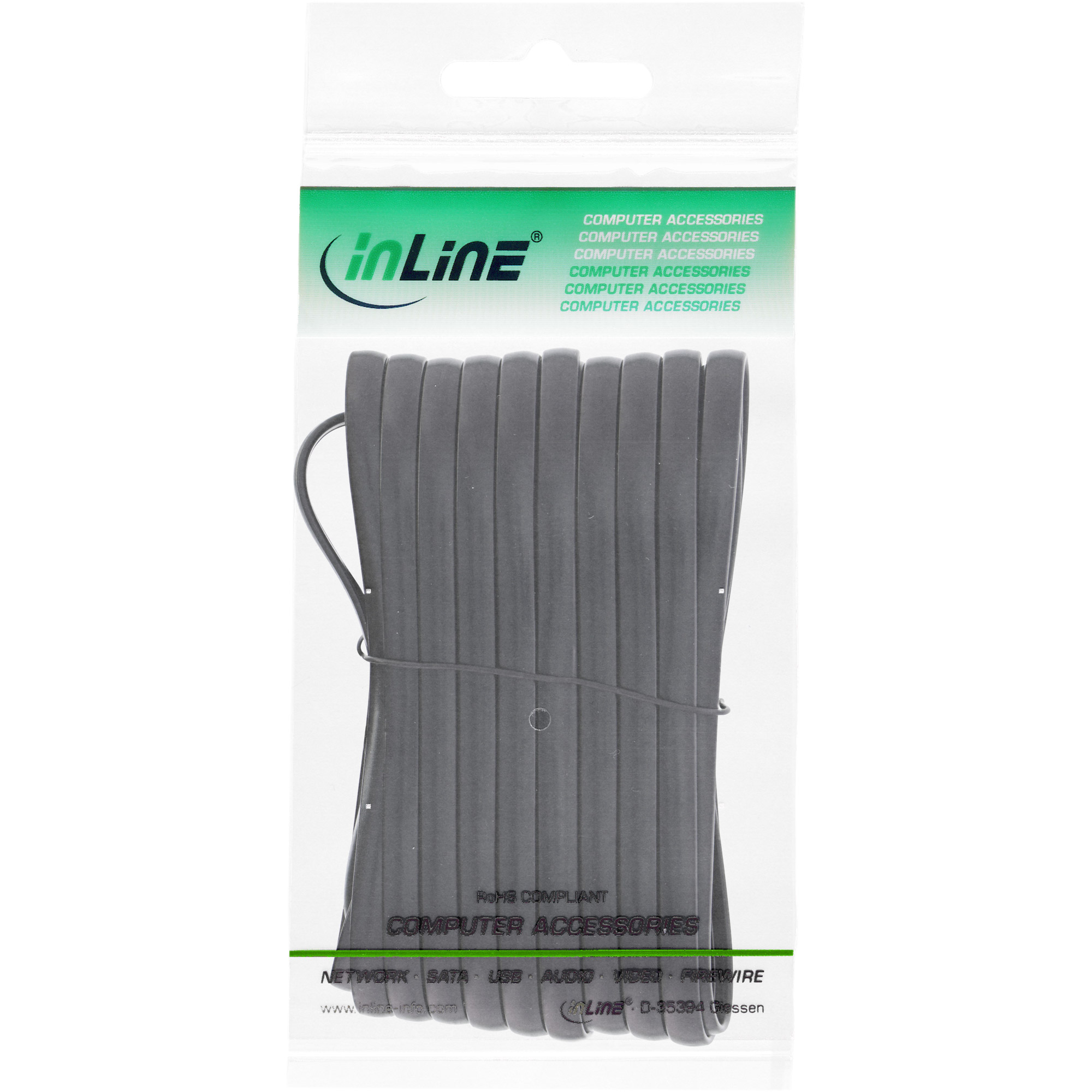 Inline® Modularkabel RJ12, Stecker / Stecker, 6adrig, 6P6C, 20m
