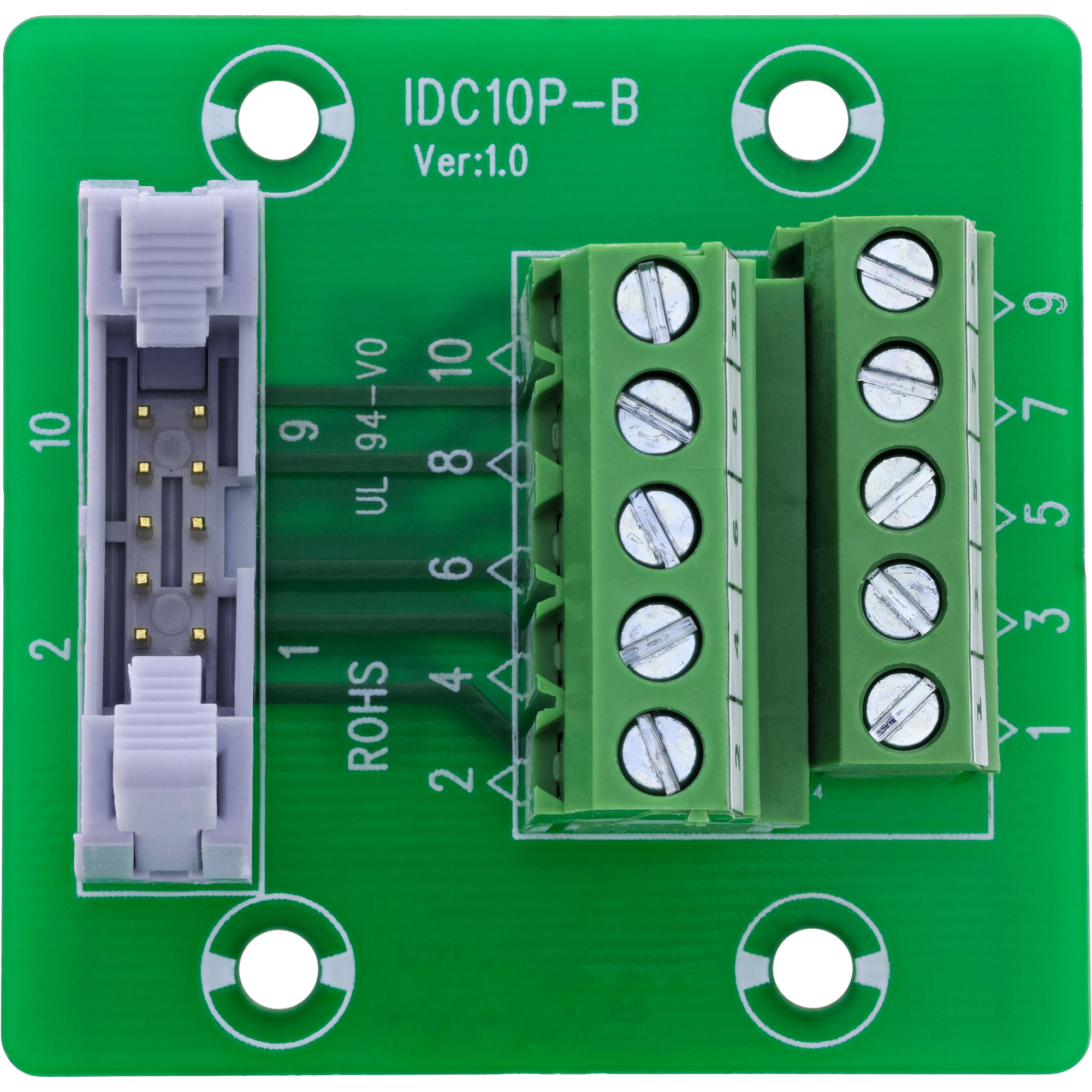 InLine® IDC 10 Buchse an Terminalblock, 5-polig, auf Platine