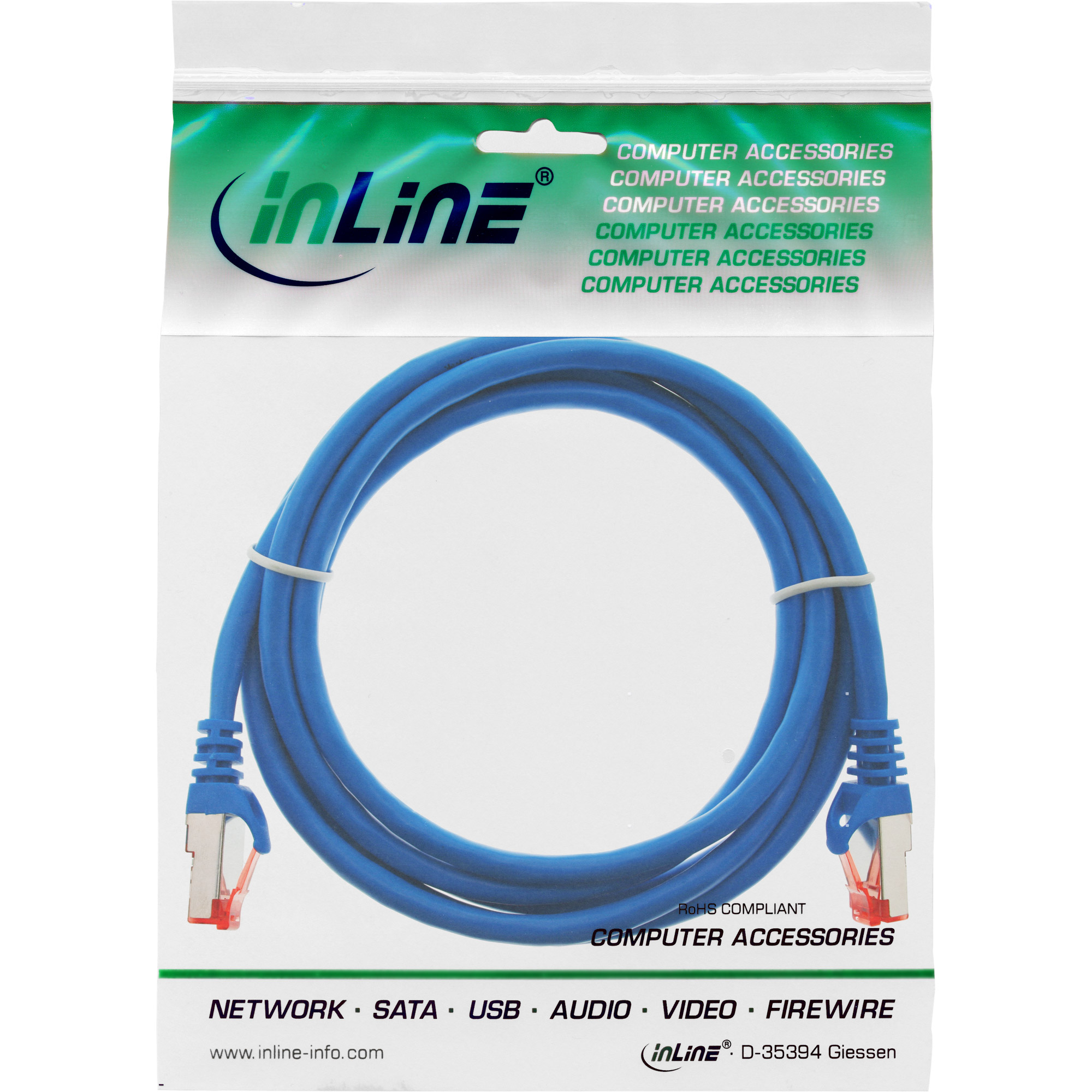 Inline® Patchkabel - S/FTP (PiMf) - Cat.6 - 250MHz PVC CCA - Blau - 1,5m Inline® Patchkabel - S/FTP (PiMf) - Cat.6 - 250MHz PVC CCA - Blau - 1,5m