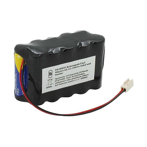 Batteriepack AlMn 15V 2970mAh F2x5 Mignon AA mit 150mm Kabel und Stecker passend für ACO Quatrix-K V 3.0