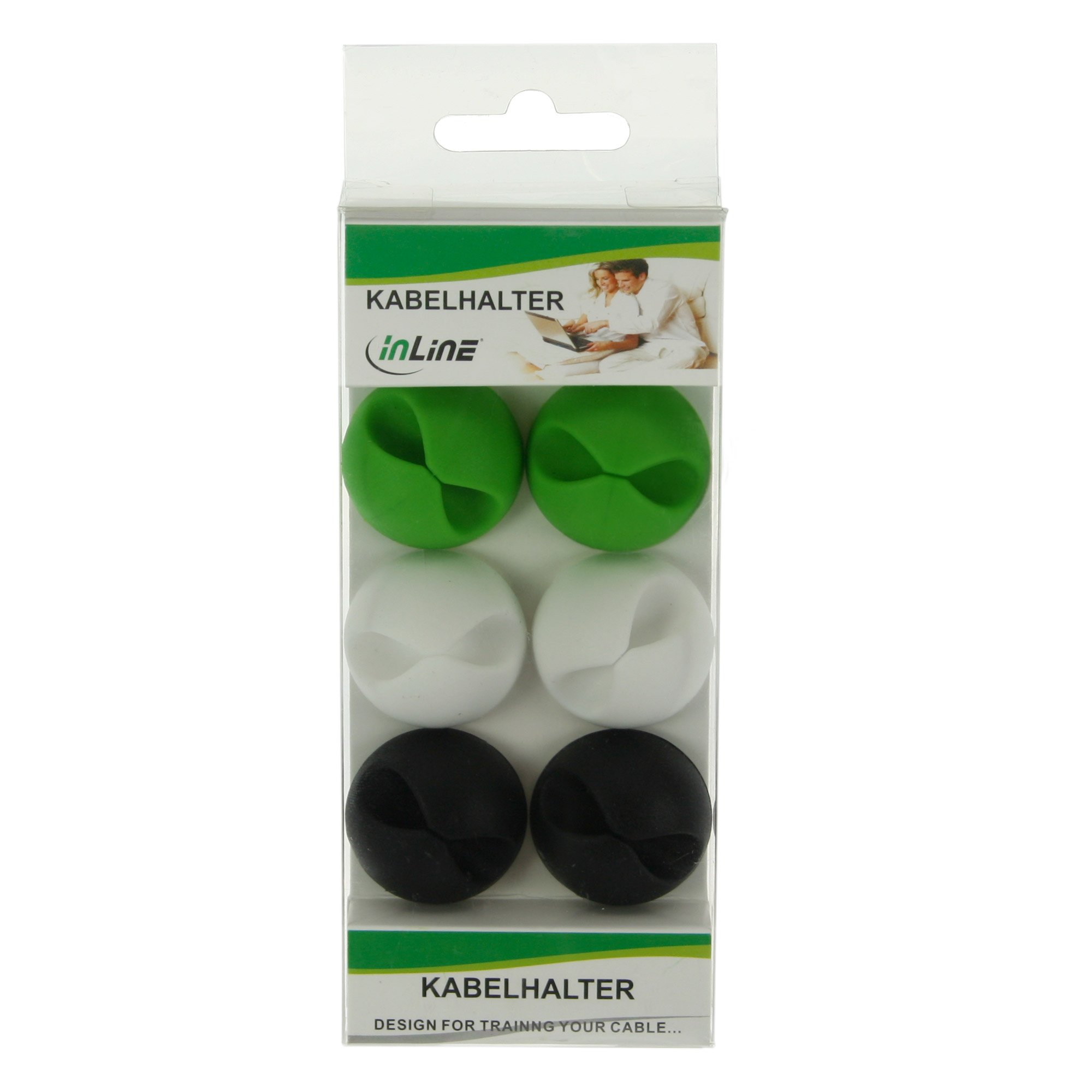 Inline® Kabel Gummi Clipper, 6 Stück