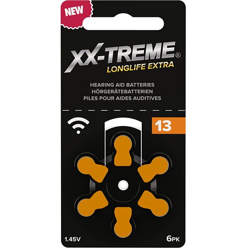 Typ 13 PR48 XX-Treme Hörgerätebatterien 1,45 V - Orange - 120 Stück 20 x 6er Verpackung Typ 13 PR48 XX-Treme Hörgerätebatterien 1,45 V - Orange - 120 Stück 20 x 6er Verpackung