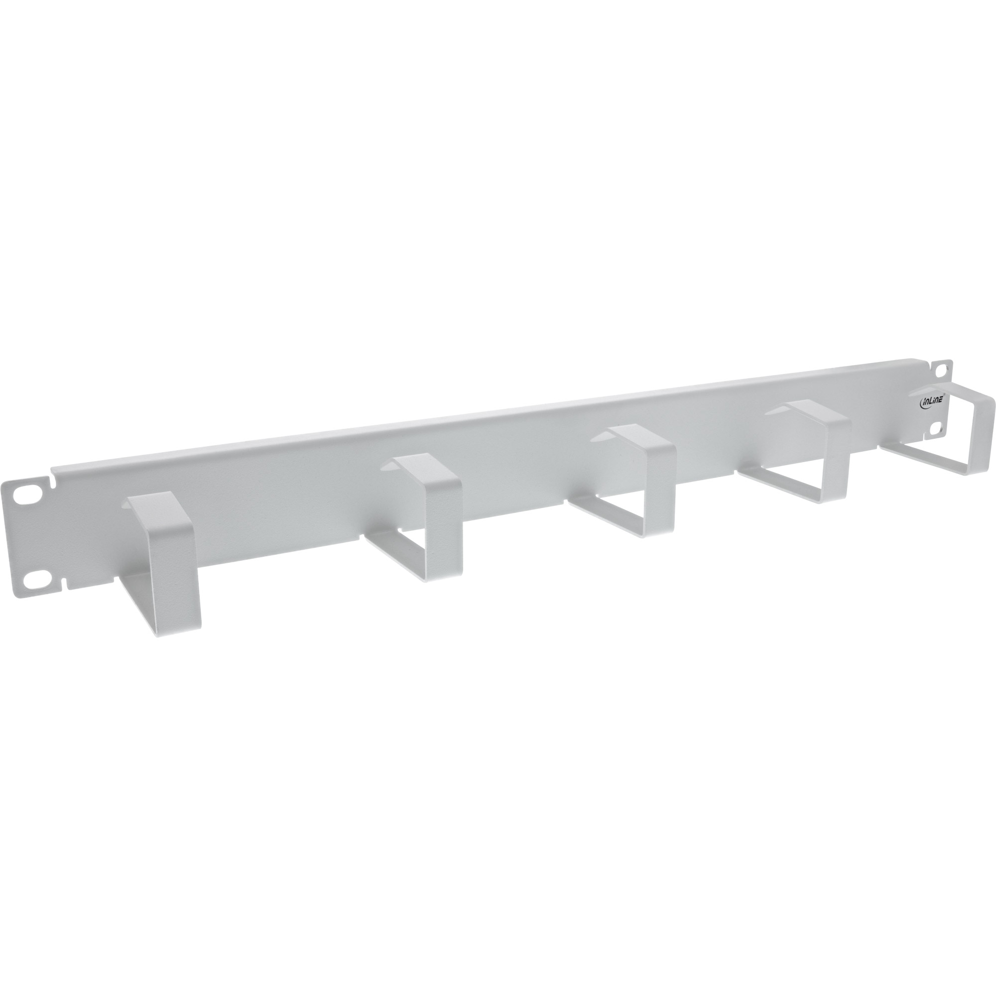 Inline® 19" Kabelführungspanel, 5 kleine Bügel, RAL7035, grau