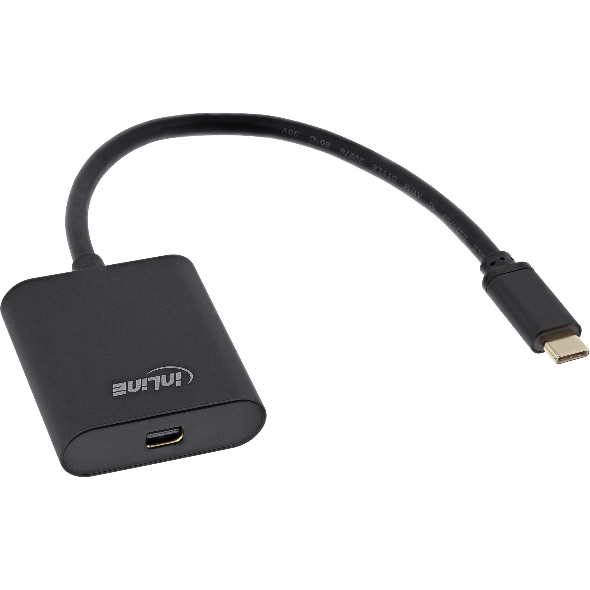 Inline® USB Display Konverter, USB-C ST zu Mini DisplayPort 4K/60Hz, schwarz