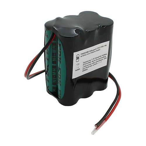Akkupack NiMH 7,2V 4500mAh F2x3 FDK HR-4/3FAU mit 250mm Kabel Akkupack NiMH 7,2V 4500mAh F2x3 FDK HR-4/3FAU mit 250mm Kabel