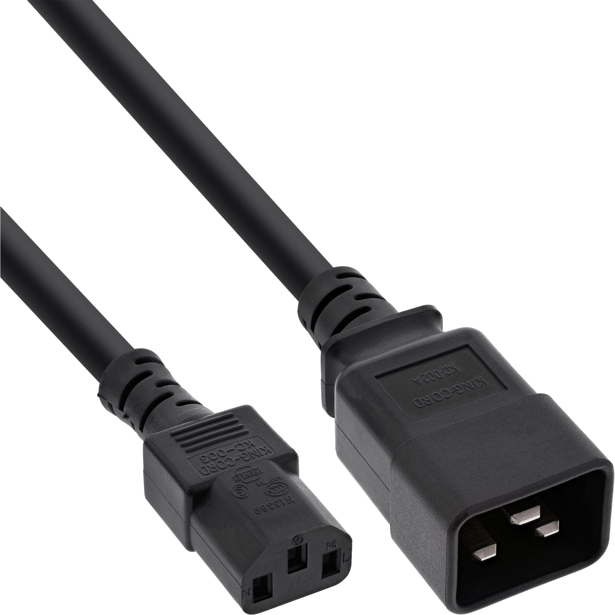 Inline® Netz Adapterkabel, IEC-60320 C20 auf C13, max.10A, 3m