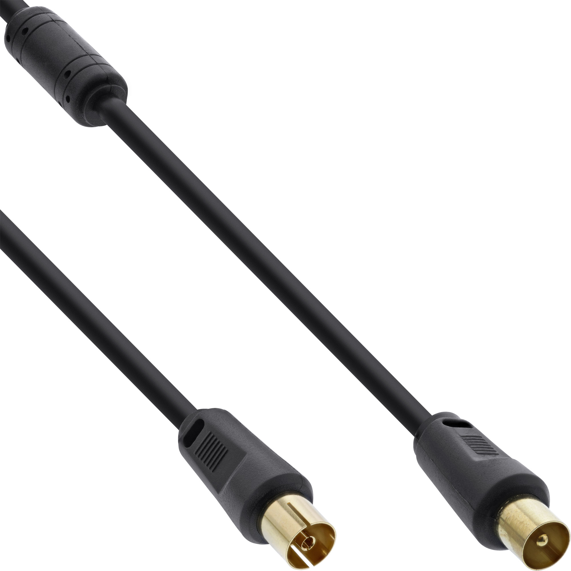 Inline® Antennenkabel Premium, 2x geschirmt, mit Filter, >85dB, schwarz, 3m