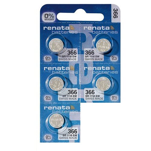 5x Renata SR1116SW 366 Silberoxid Batterie Renata 1,55V 5x Renata SR1116SW 366 Silberoxid Batterie Renata 1,55V