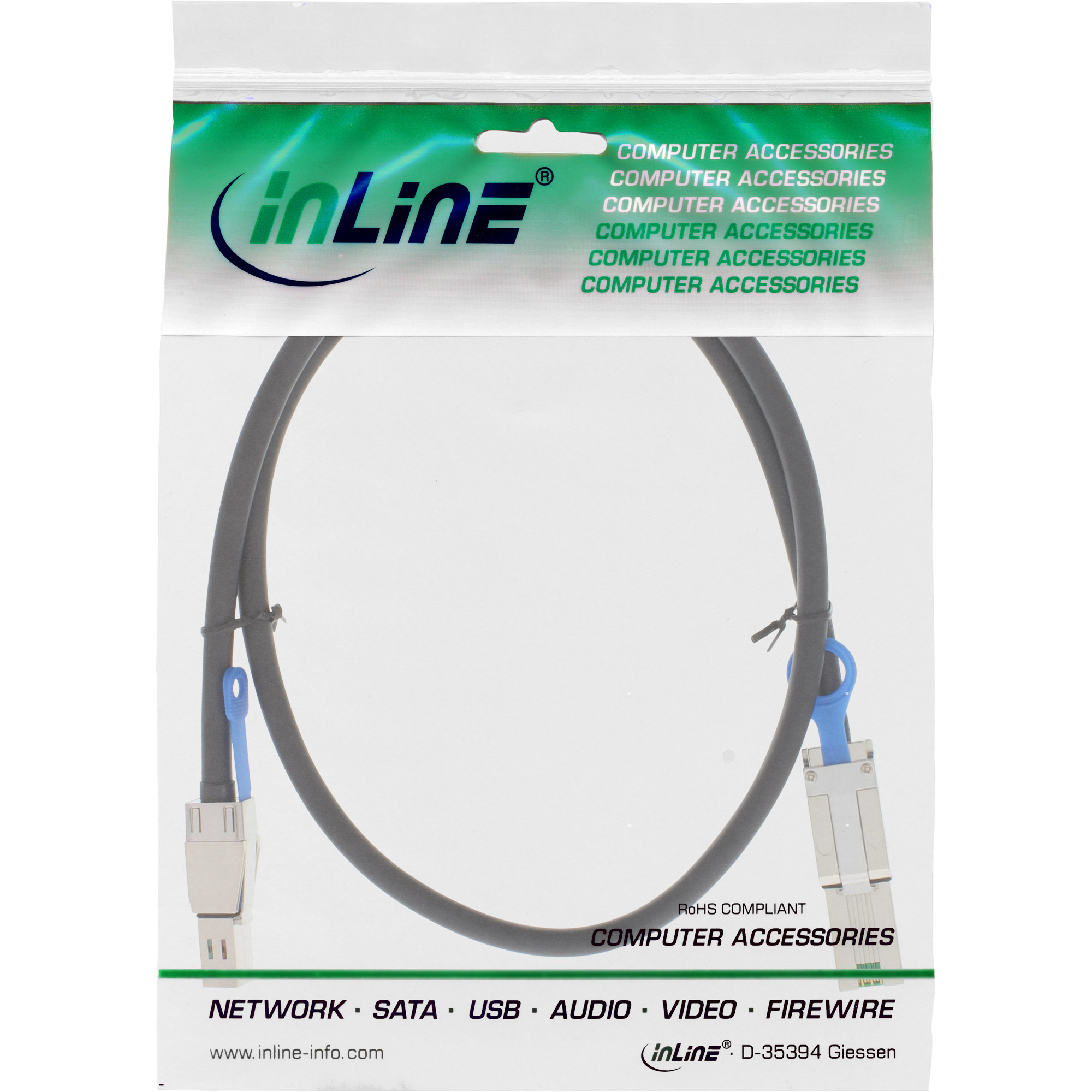 Inline® externes Mini SAS HD Kabel, SFF-8644 zu SFF-8088, 6Gb/s, 1m