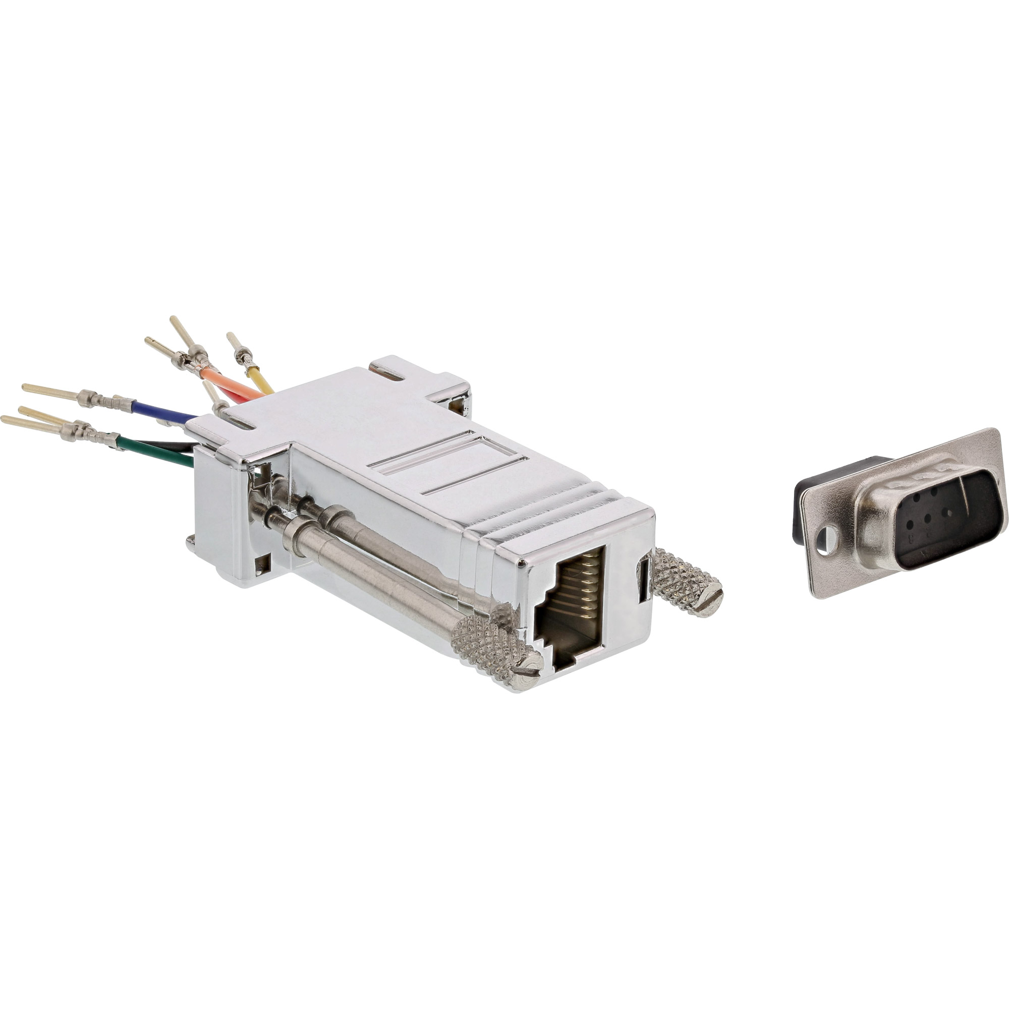Inline® Adapter, 9pol Sub D Stecker an RJ45 Buchse, metallisiert Inline® Adapter, 9pol Sub D Stecker an RJ45 Buchse, metallisiert